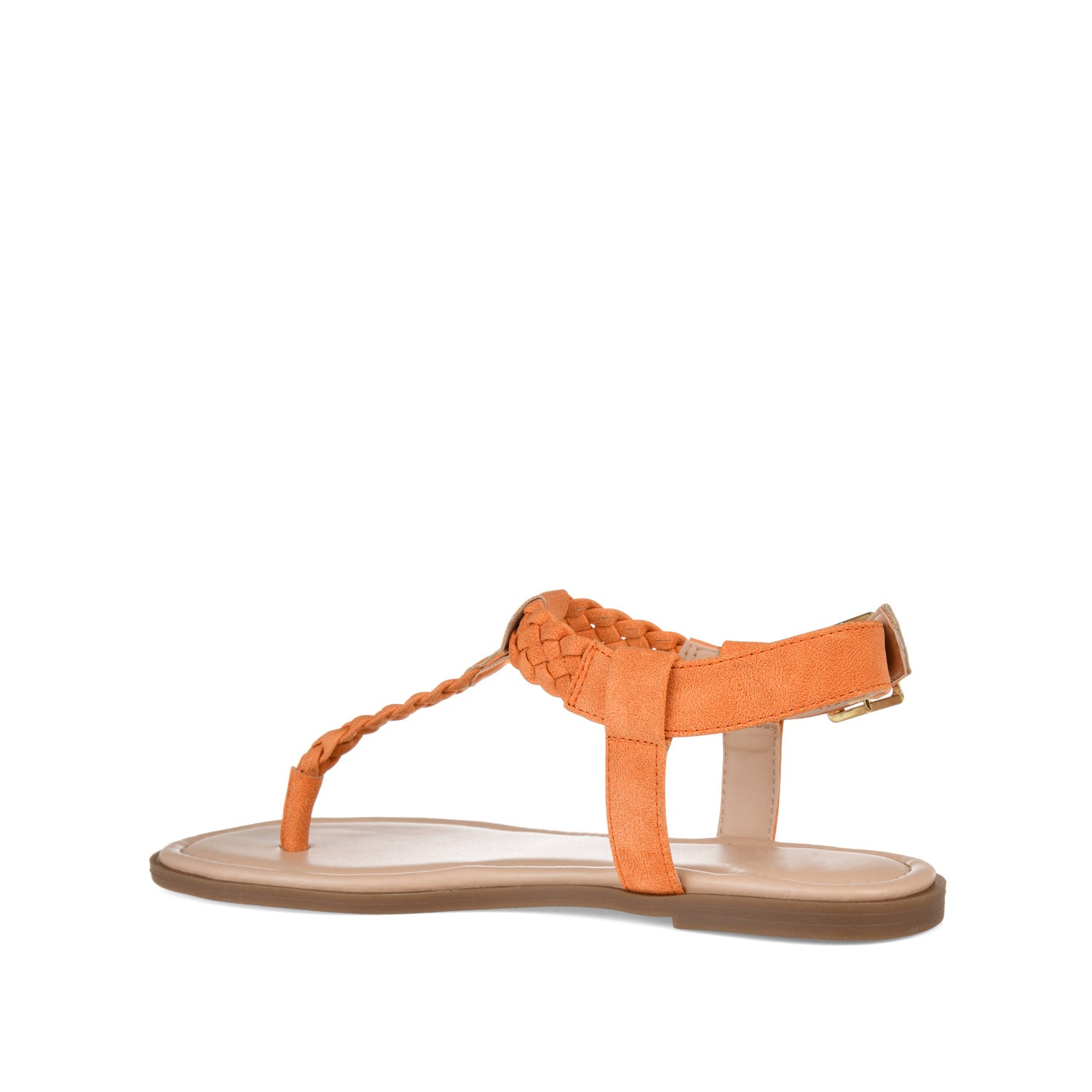 GENEVIVE T-STRAP SANDALS IN VEGAN LEATHER - Orange