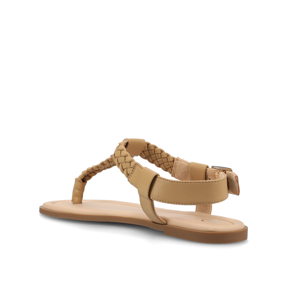 GENEVIVE T-STRAP SANDALS IN FAUX LEATHER