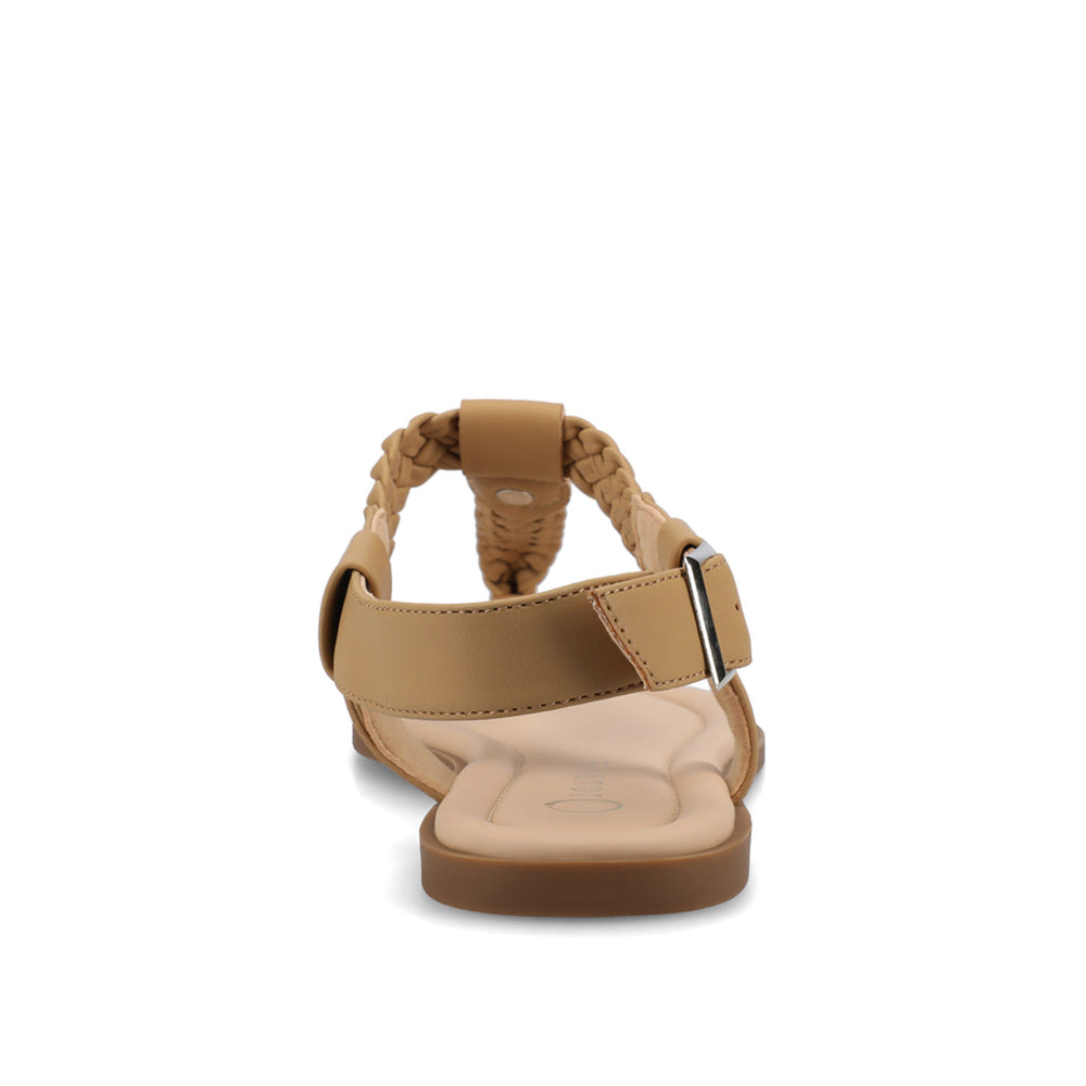 GENEVIVE T-STRAP SANDALS IN FAUX LEATHER