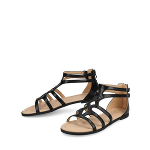 GENNEVA FLAT SANDALS IN WIDE - Black PU