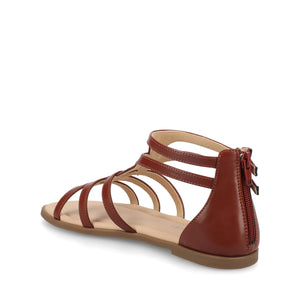 GENNEVA FLAT SANDALS IN WIDE - Brown PU