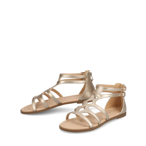 GENNEVA FLAT SANDALS IN WIDE - Champagne PU