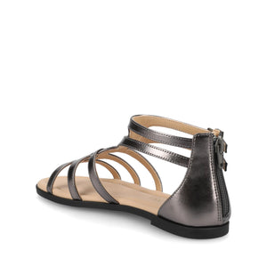 GENNEVA FLAT SANDALS IN WIDE - Pewter PU
