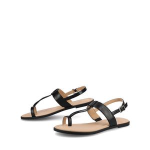 GERRA SANDALS IN VEGAN LEATHER - Black PU