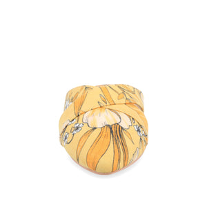 GIADA MULE FLATS IN FAUX SUEDE - Yellow Floral Faux