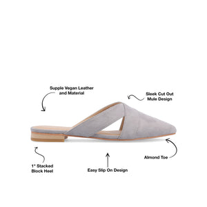 GIADA MULE FLATS IN FAUX SUEDE - Grey