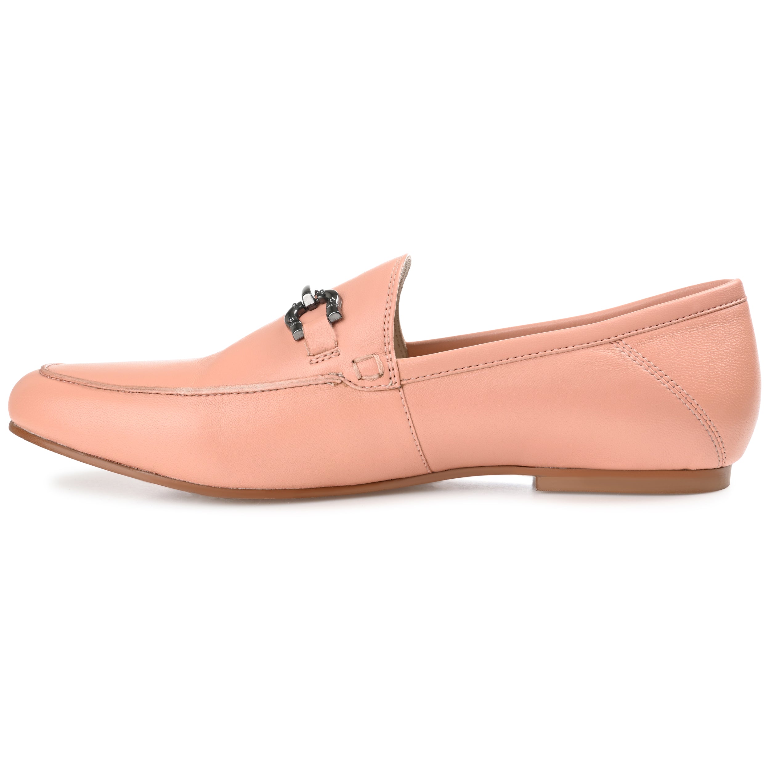 GIIA HORSE BIT LOAFER FLATS IN LEATHER - Peach