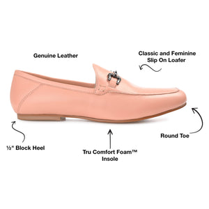 GIIA HORSE BIT LOAFER FLATS IN LEATHER - Peach