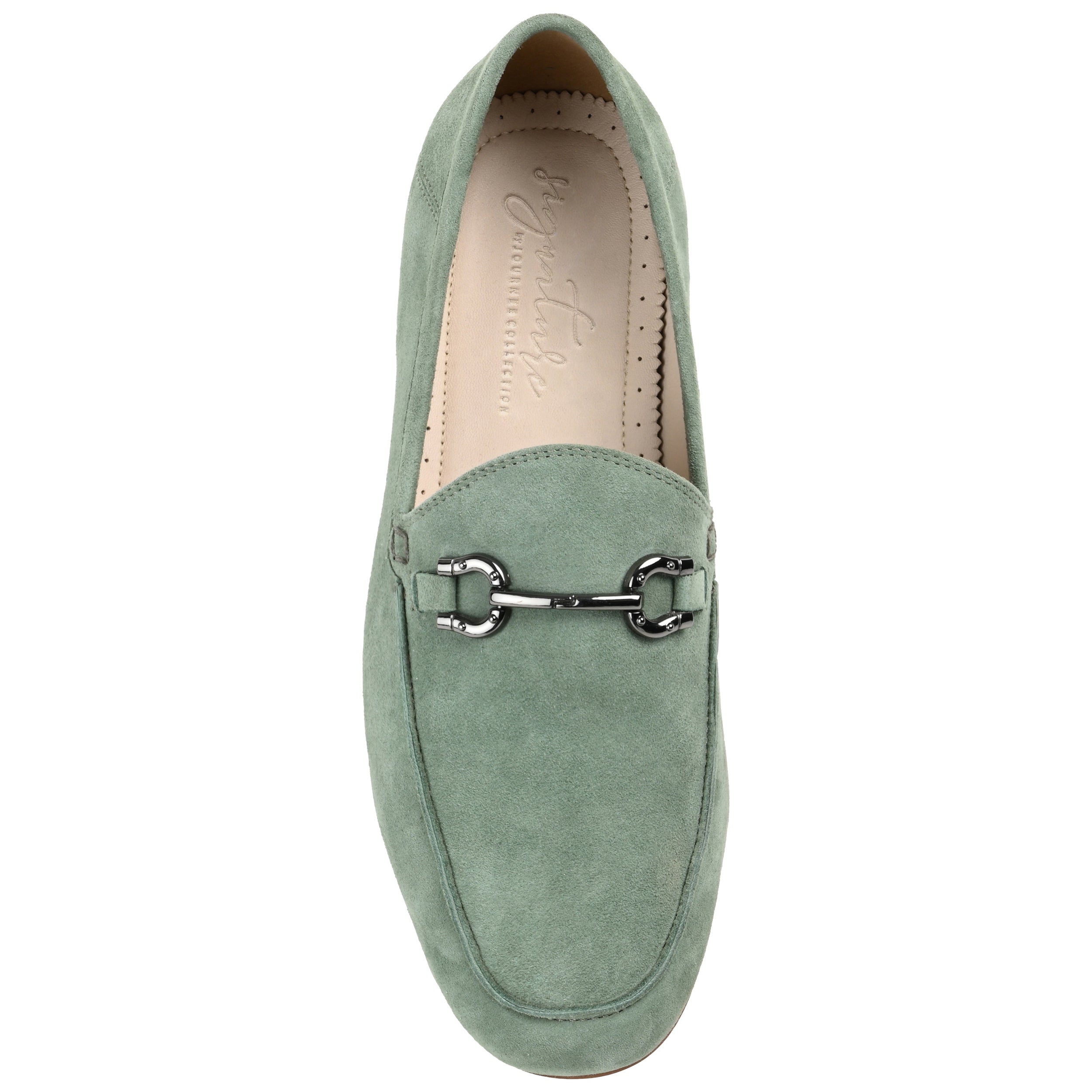 GIIA HORSE BIT LOAFER FLATS IN SUEDE - Green