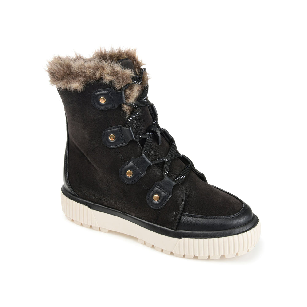 GLACIER LACE-UP SNOW BOOTS IN FAUX SUEDE