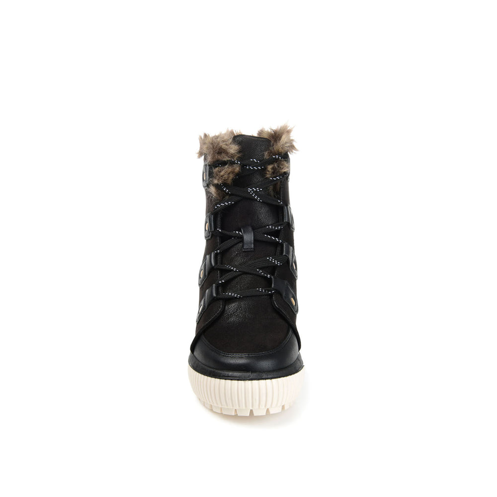 GLACIER LACE-UP SNOW BOOTS IN FAUX SUEDE