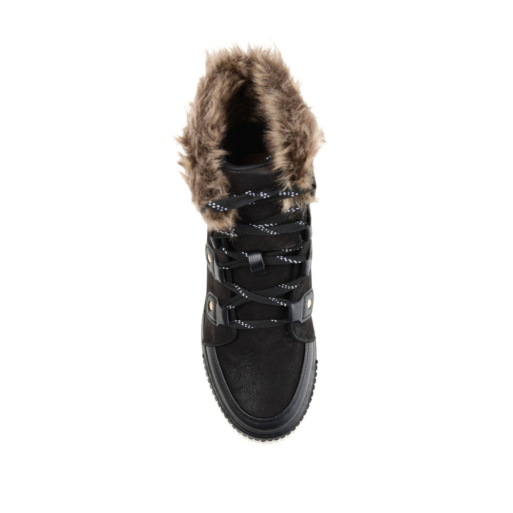 GLACIER LACE-UP SNOW BOOTS IN FAUX SUEDE