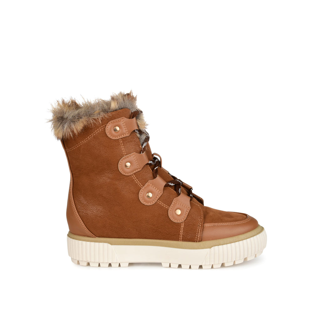 GLACIER LACE-UP SNOW BOOTS IN FAUX SUEDE