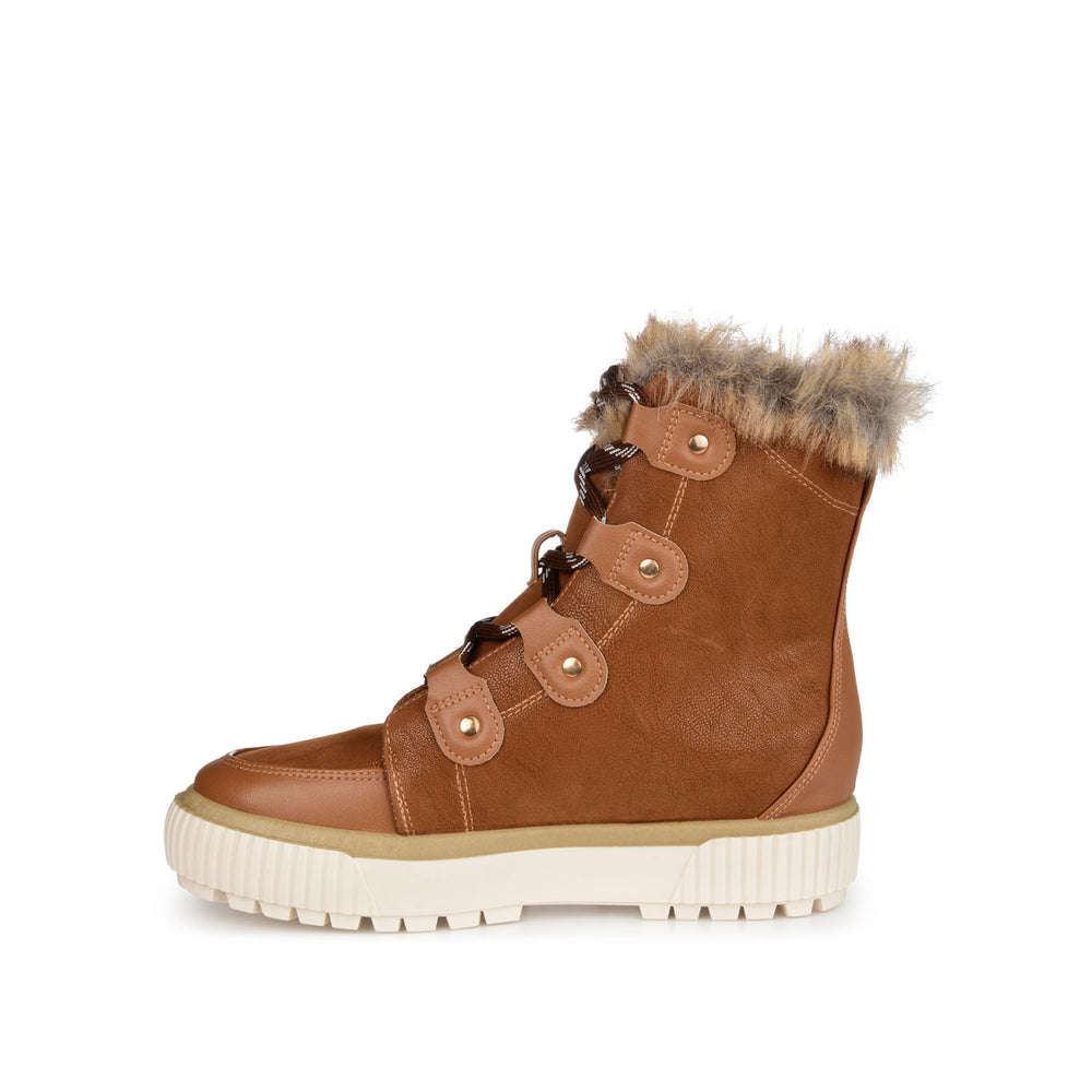 GLACIER LACE-UP SNOW BOOTS IN FAUX SUEDE