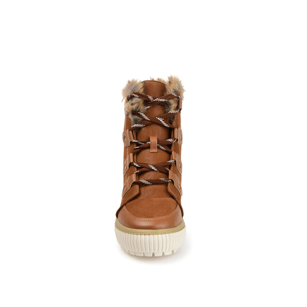 GLACIER LACE-UP SNOW BOOTS IN FAUX SUEDE