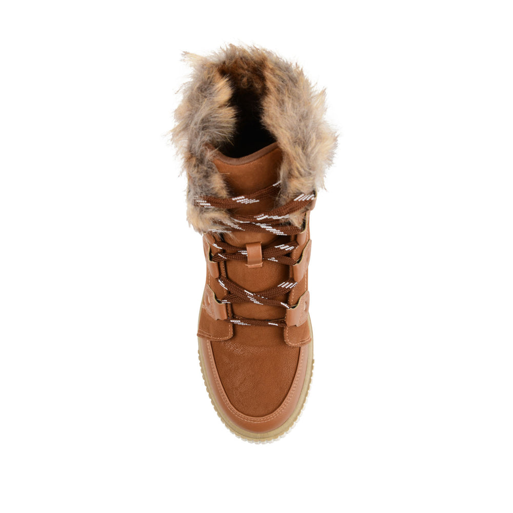 GLACIER LACE-UP SNOW BOOTS IN FAUX SUEDE