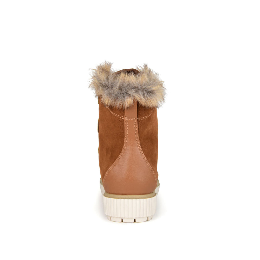 GLACIER LACE-UP SNOW BOOTS IN FAUX SUEDE