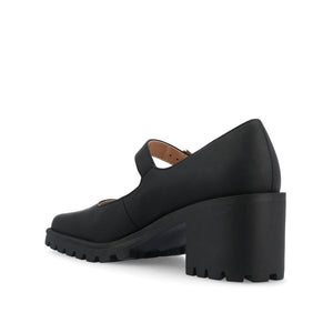 GLADYS MARY JANE HEELS IN VEGAN LEATHER - Black PU