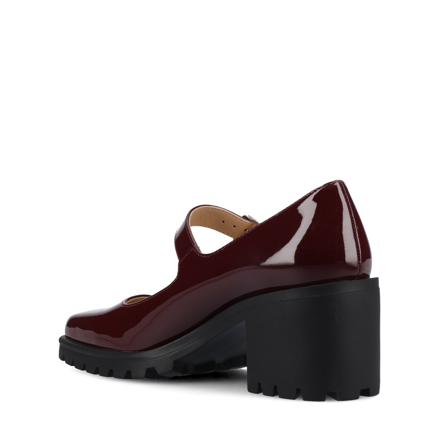 GLADYS MARY JANE HEELS IN VEGAN LEATHER - Oxblood Nubuck