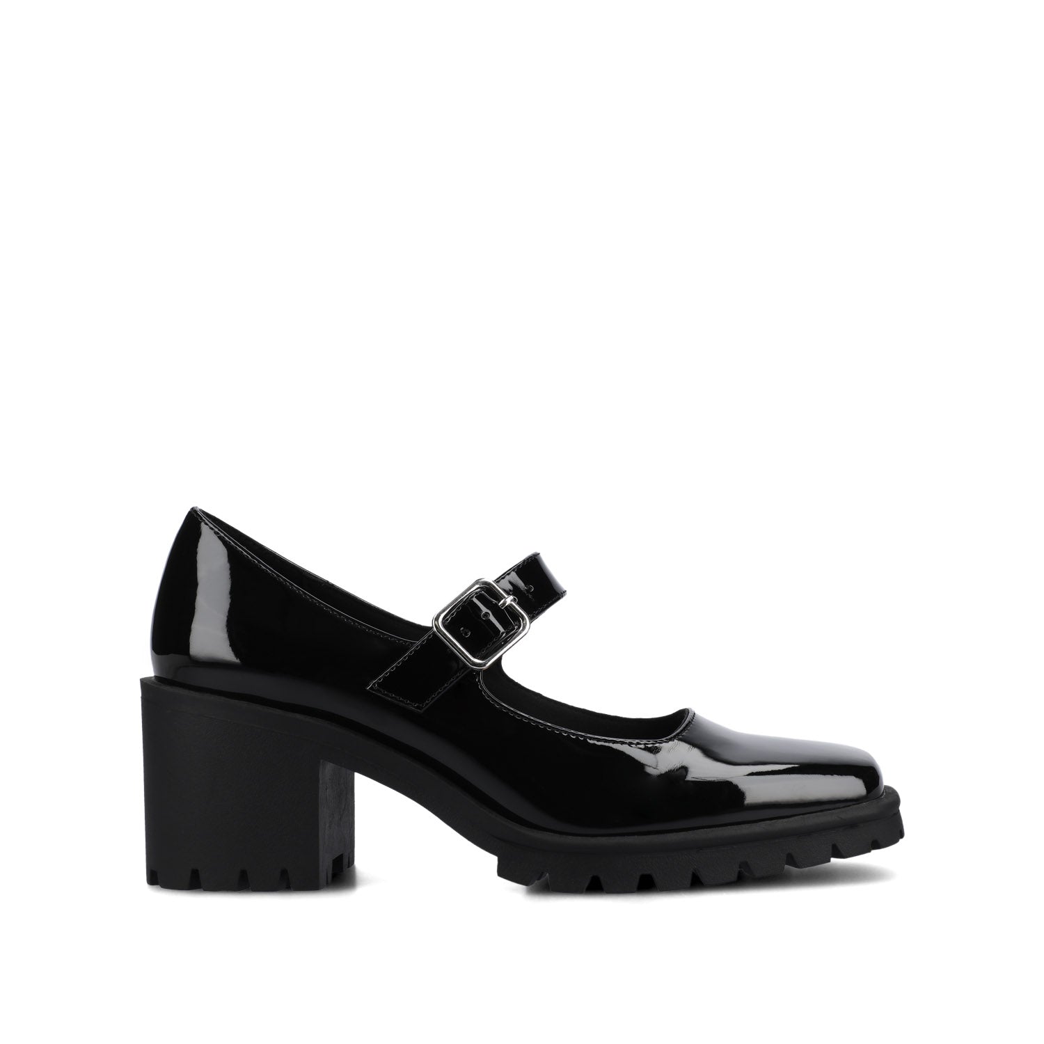 GLADYS MARY JANE HEELS IN VEGAN LEATHER - Black Patent