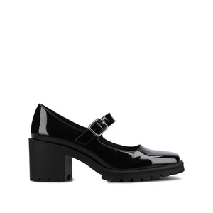 GLADYS MARY JANE HEELS IN VEGAN LEATHER - Black Patent