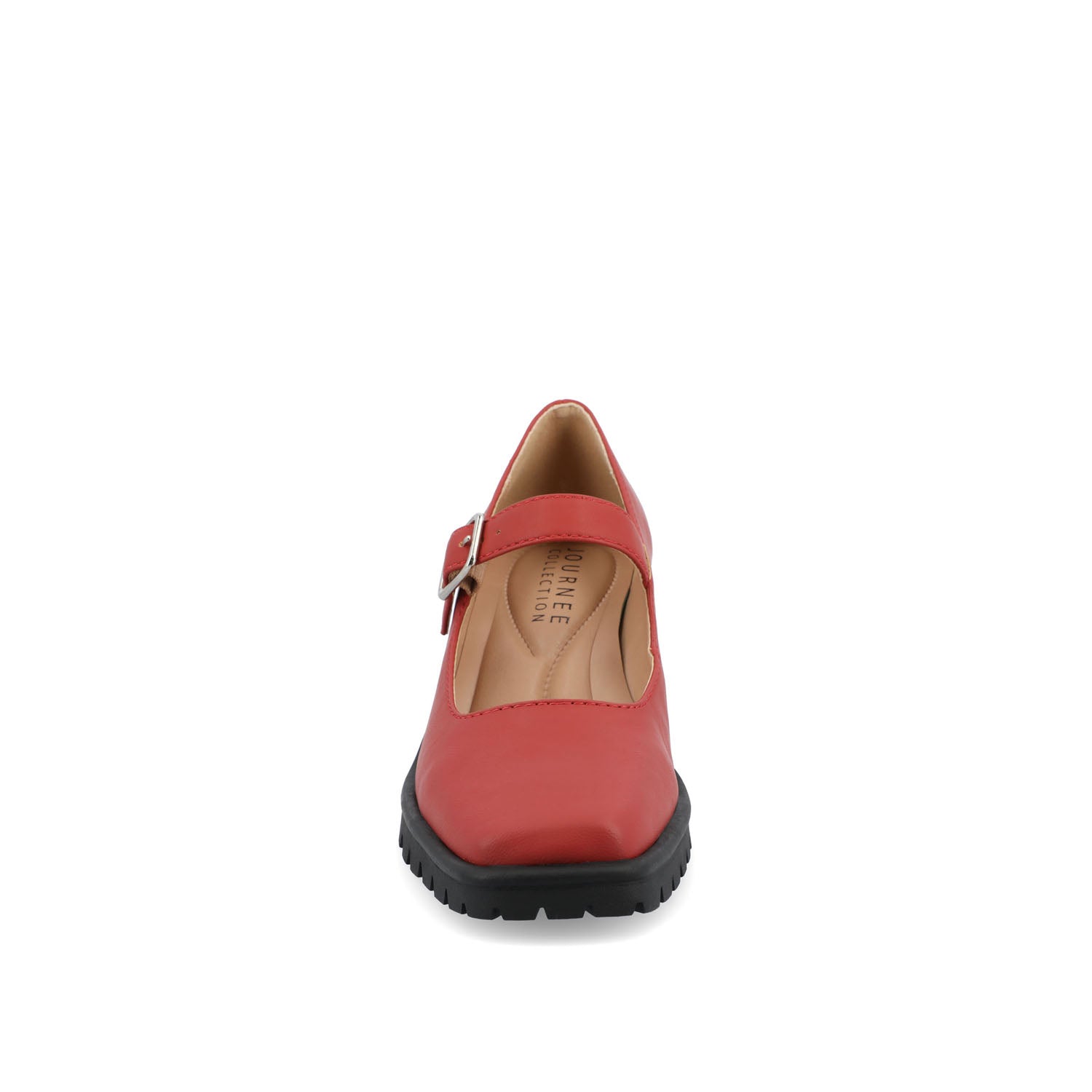 GLADYS MARY JANE HEELS IN VEGAN LEATHER - Red PU