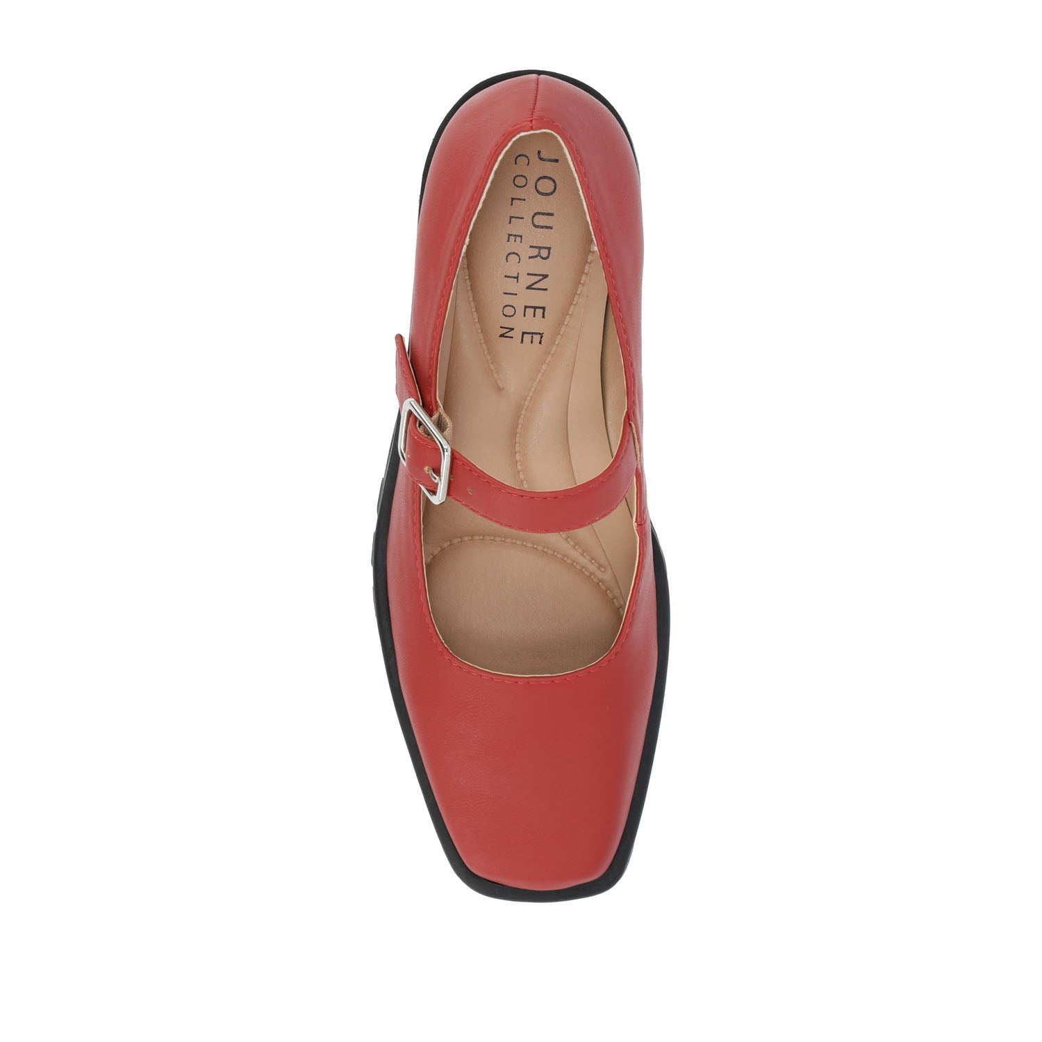 GLADYS MARY JANE HEELS IN VEGAN LEATHER - Red PU