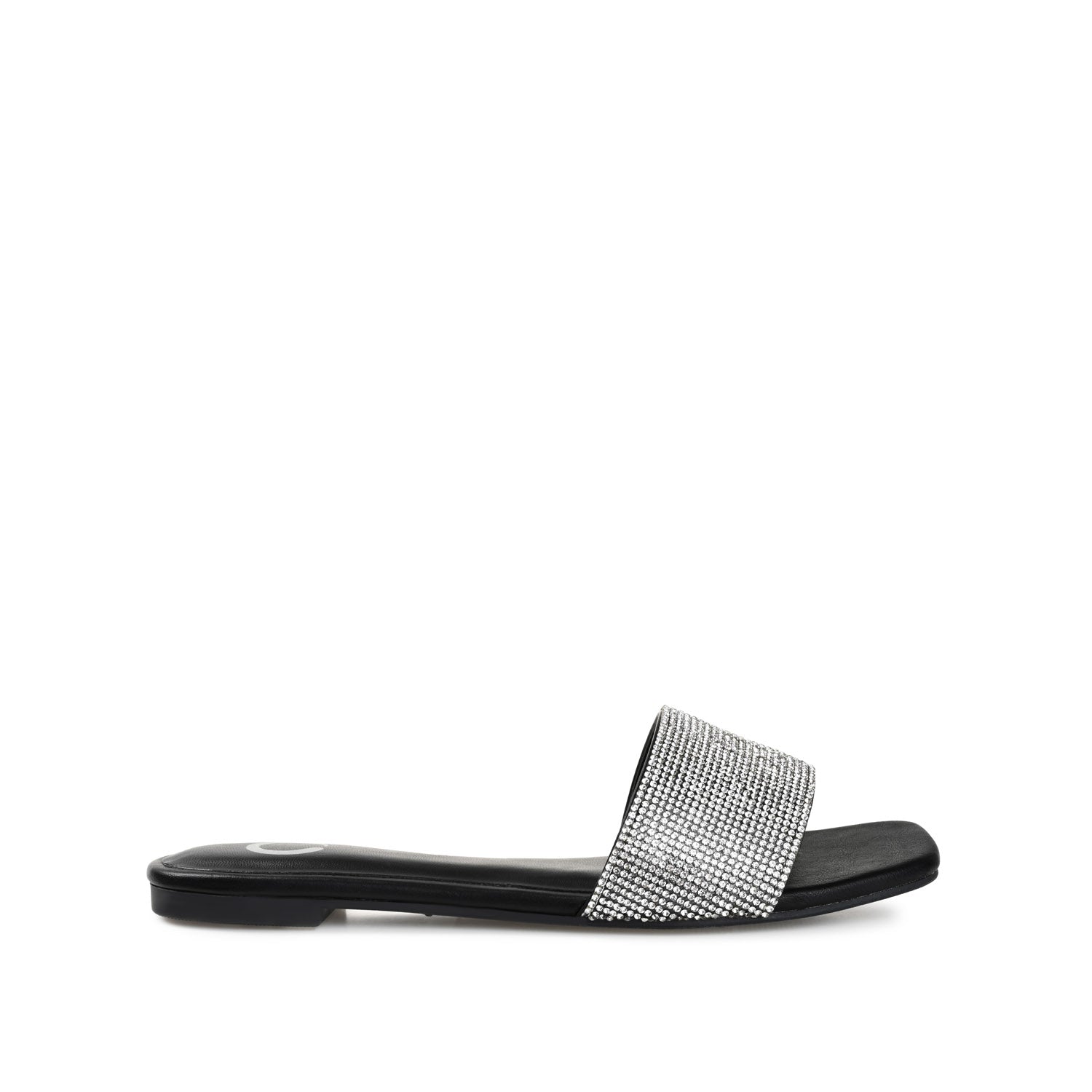GRAYCE SLIDE SANDALS IN GLITTER MATERIAL - Black