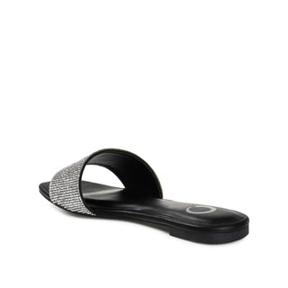 GRAYCE SLIDE SANDALS IN GLITTER MATERIAL