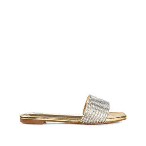 GRAYCE SLIDE SANDALS IN GLITTER MATERIAL - Gold PU 2