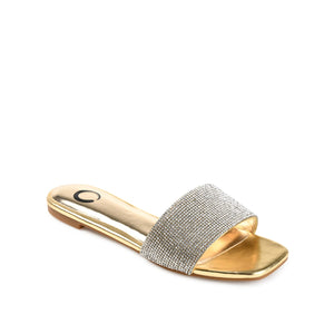 GRAYCE SLIDE SANDALS IN GLITTER MATERIAL - Gold PU 2