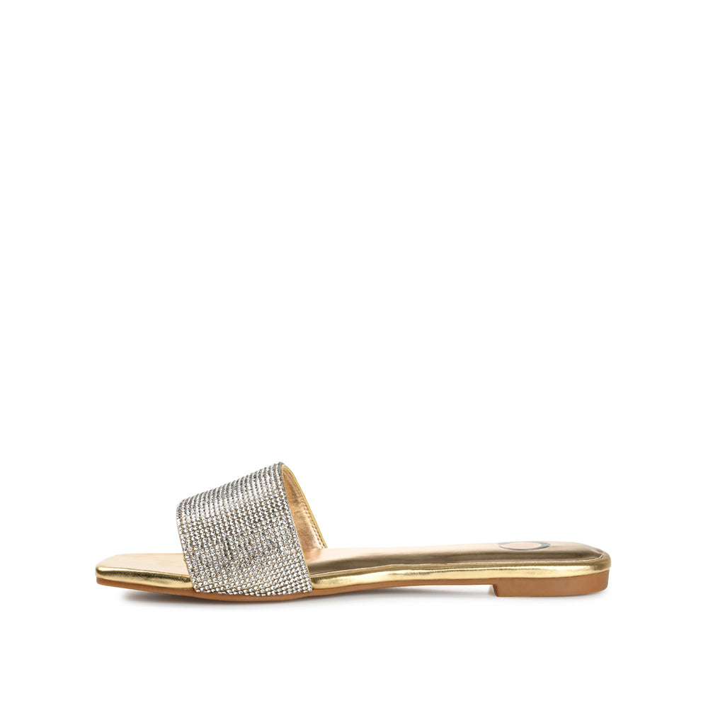 GRAYCE SLIDE SANDALS IN GLITTER MATERIAL