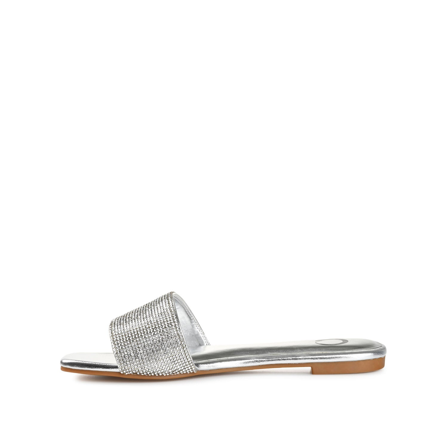 GRAYCE SLIDE SANDALS IN GLITTER MATERIAL - Silver