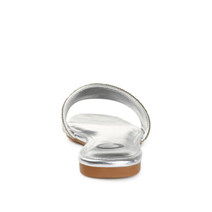 GRAYCE SLIDE SANDALS IN GLITTER MATERIAL - Silver