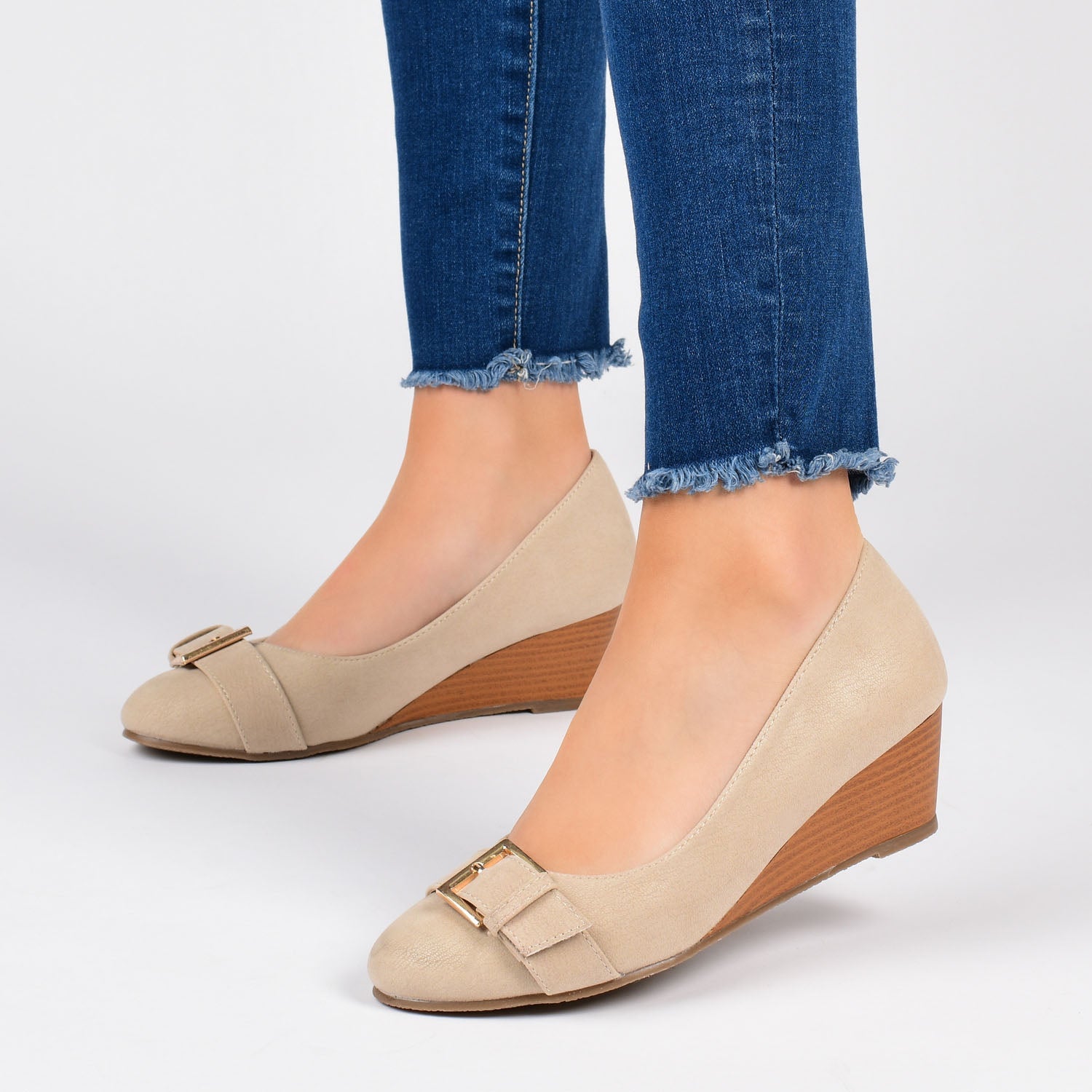 GRAYSN WEDGE HEELS IN WIDE - Ivory