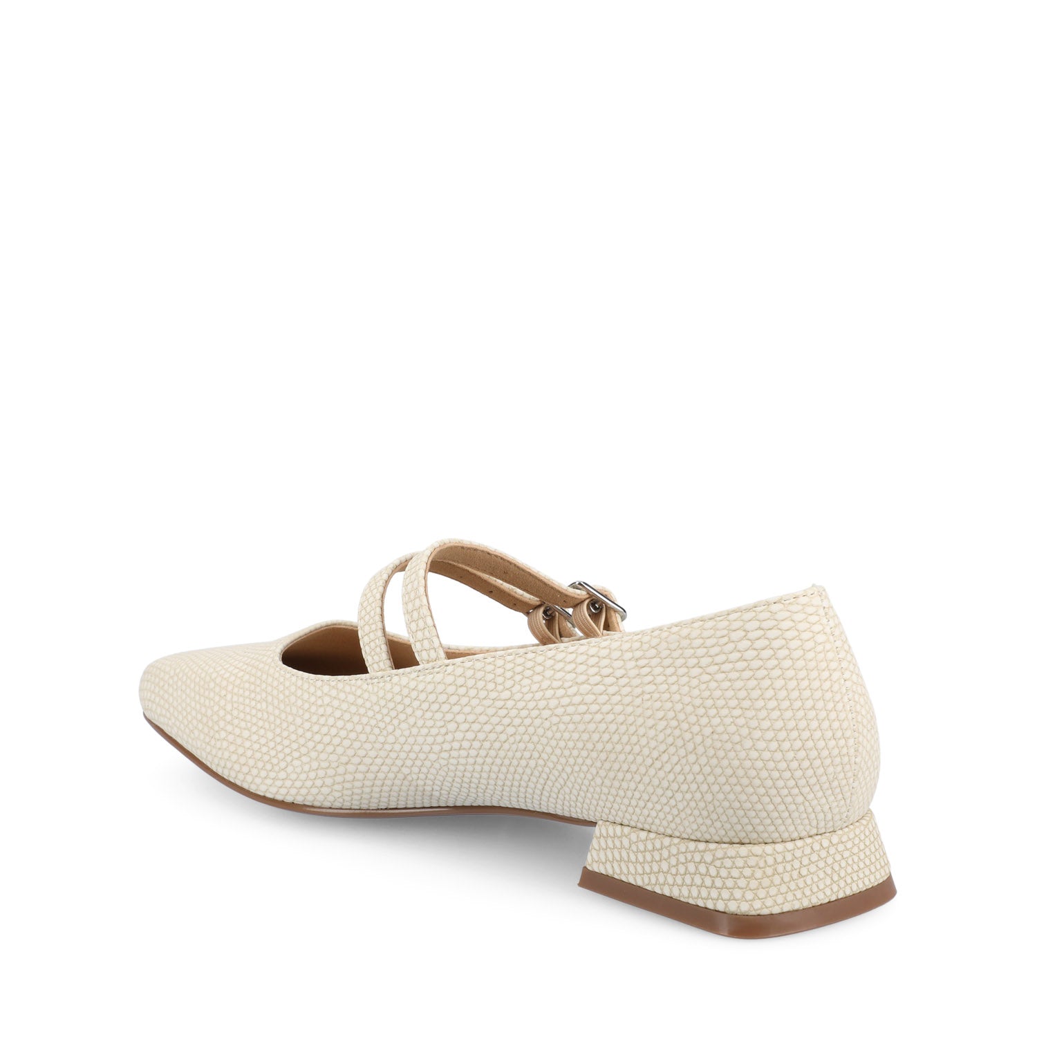 GREDAH MARY JANE DRESS FLATS IN WIDE - Bone Lizard