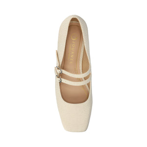 GREDAH MARY JANE DRESS FLATS IN WIDE - Bone Lizard