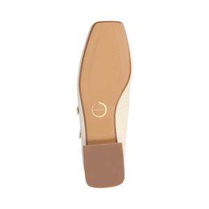 GREDAH MARY JANE DRESS FLATS IN WIDE - Bone Lizard