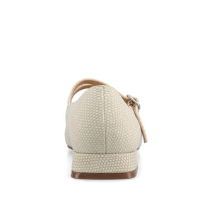 GREDAH MARY JANE DRESS FLATS IN WIDE - Bone Lizard