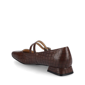 GREDAH MARY JANE FLATS IN VEGAN LEATHER - Brown Croco
