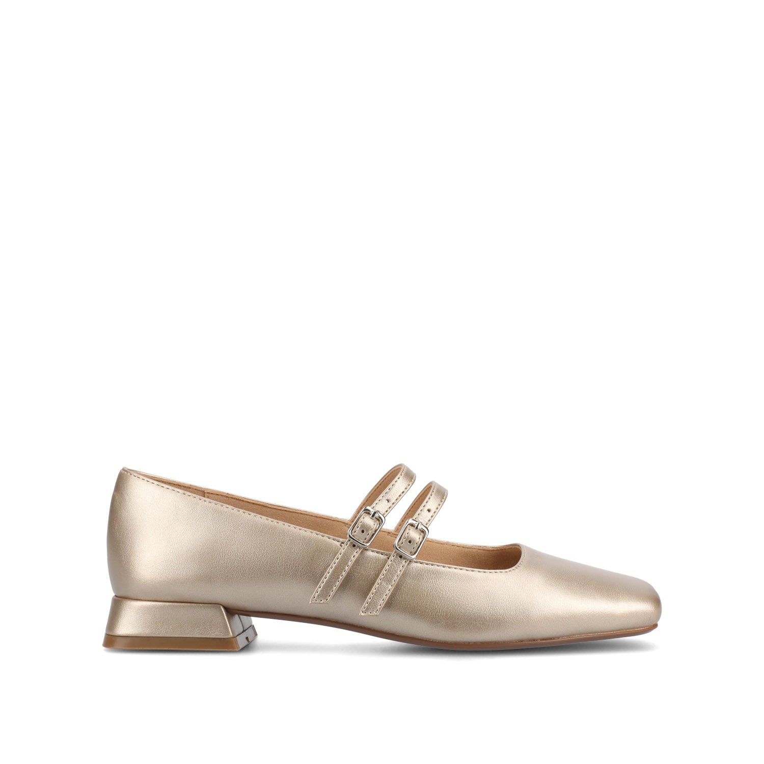 GREDAH MARY JANE FLATS IN VEGAN LEATHER - Champagne PU