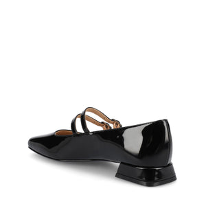 GREDAH MARY JANE FLATS IN VEGAN LEATHER - Black Patent