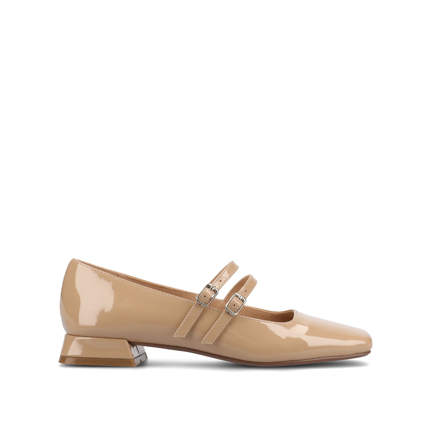 GREDAH MARY JANE FLATS IN VEGAN LEATHER - Nude Patent