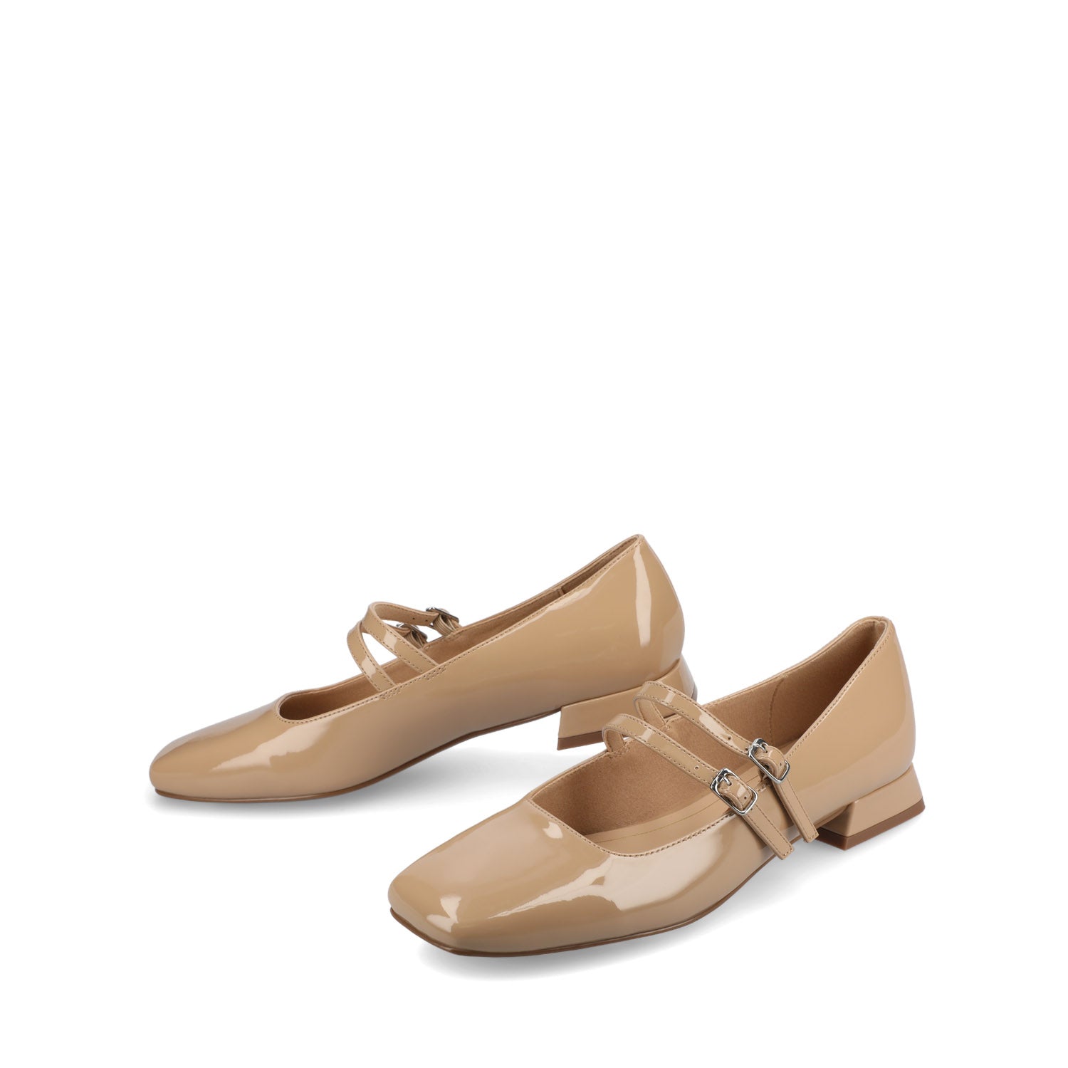 GREDAH MARY JANE DRESS FLATS IN WIDE - Nude Patent