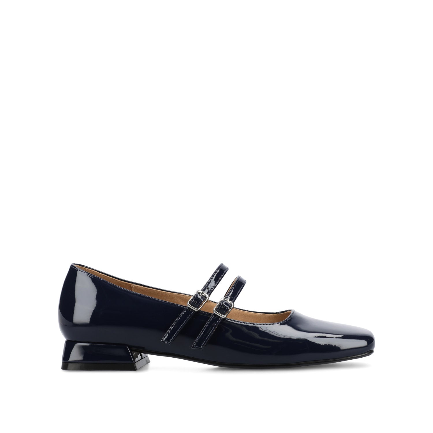 GREDAH MARY JANE FLATS IN VEGAN LEATHER - Patent/Navy