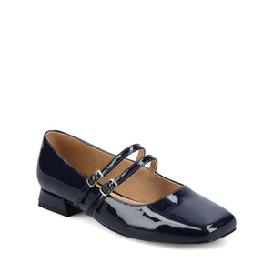 GREDAH MARY JANE FLATS IN VEGAN LEATHER - Patent/Navy