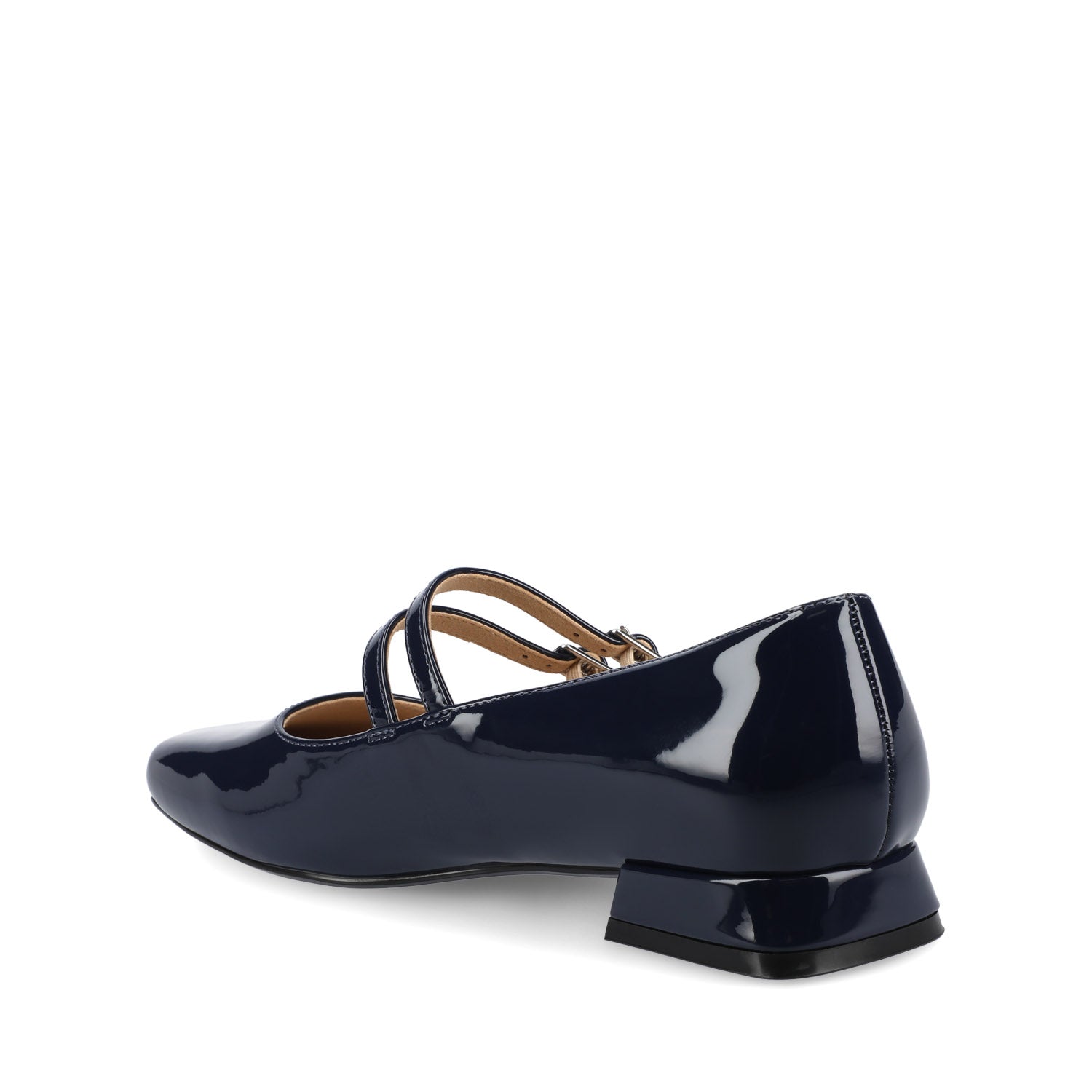 GREDAH MARY JANE FLATS IN VEGAN LEATHER - Patent/Navy