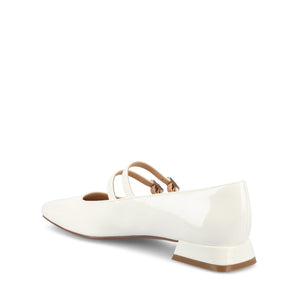 GREDAH MARY JANE DRESS FLATS IN WIDE - White Patent