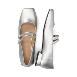 GREDAH MARY JANE DRESS FLATS IN WIDE - Silver PU