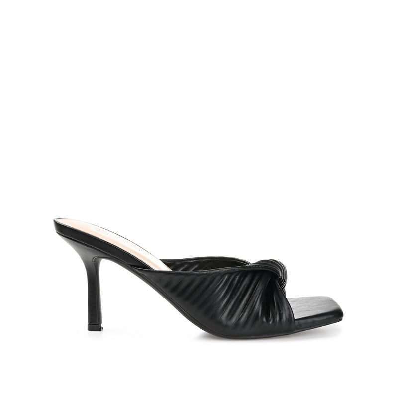 GREER MULE HEELS IN FAUX LEATHER